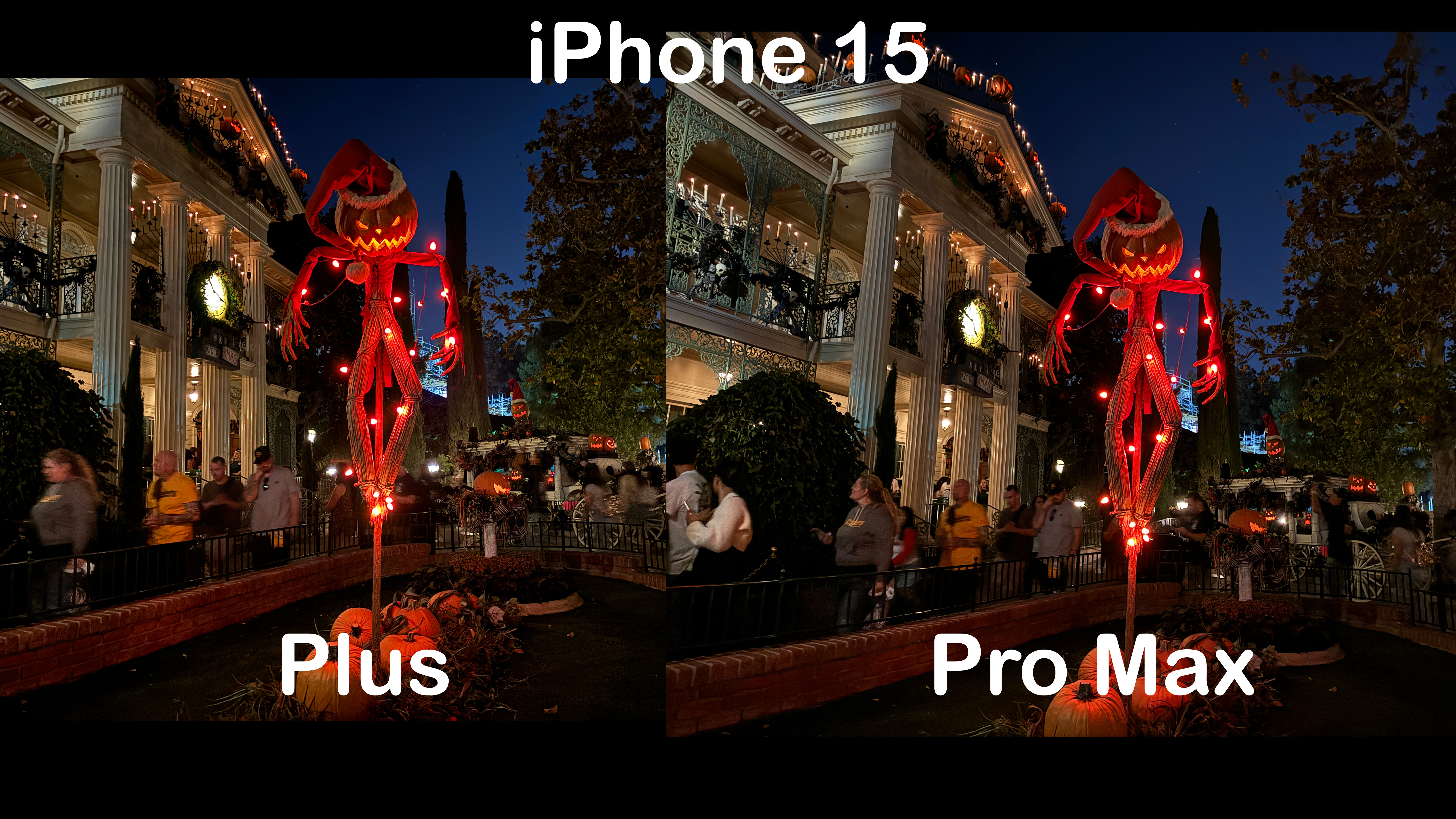 photo comparison between the iphone 15 plus and iphone 15 pro max