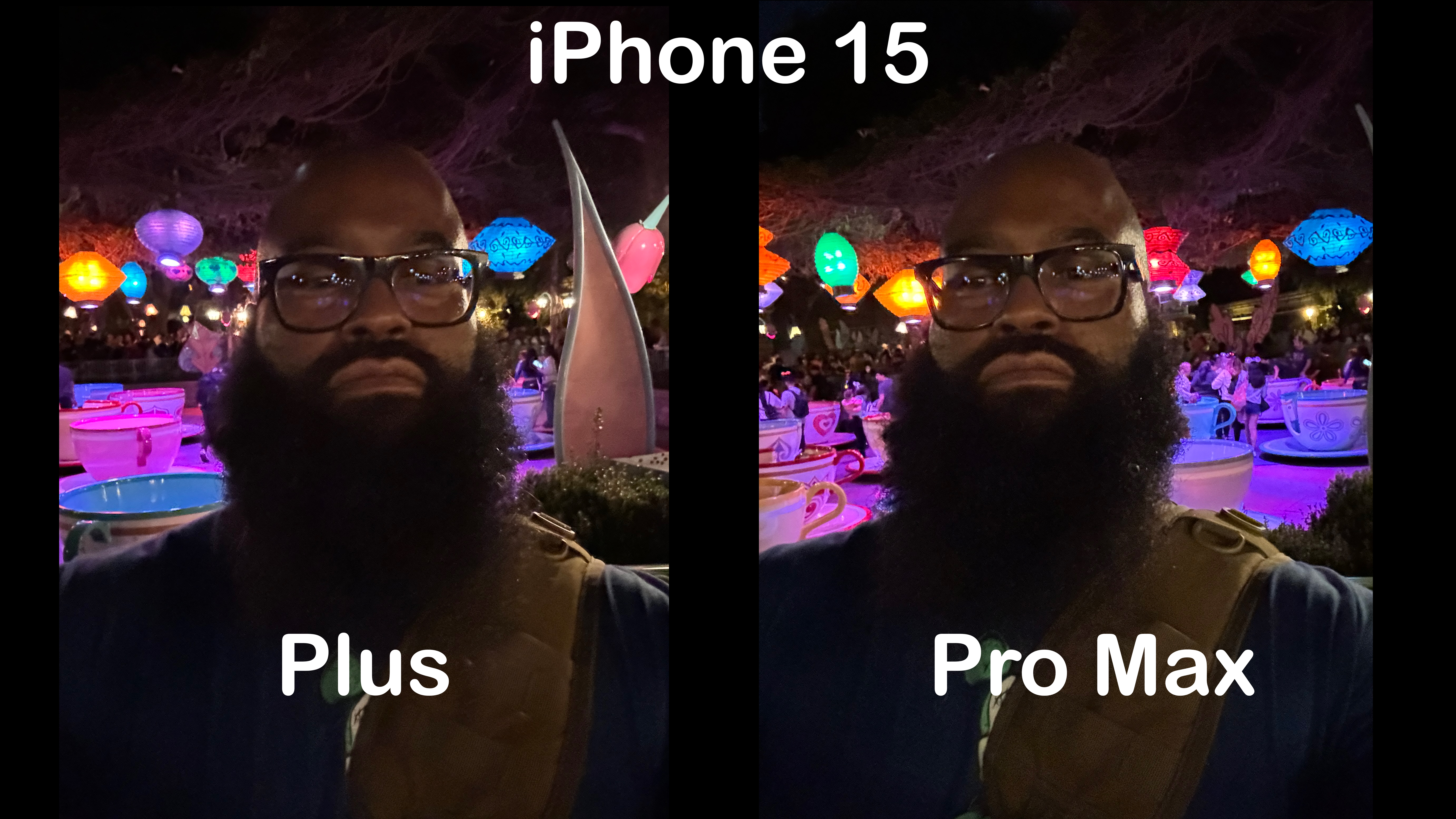photo comparison between the iphone 15 plus and iphone 15 pro max