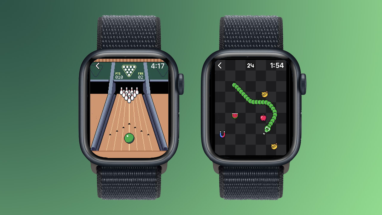 Screenshots of the Arcadia app on Apple Watch