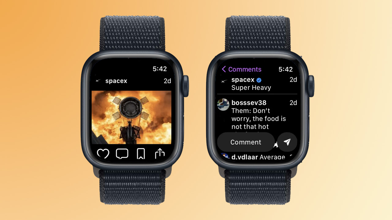 Screenshots of the Lens app on Apple Watch