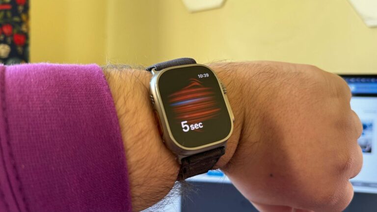 Apple Watch Ultra with the Blood Oxygen reader on